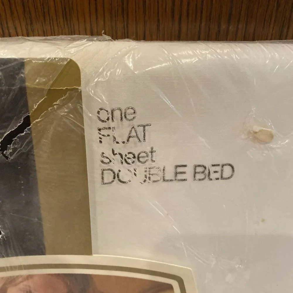 Vtg JC Penney's Fashion Manor‎ No Iron Percale Double Flat Sheet White NEW NOS
